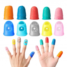 10/5 pcs Rubber Sewing Thimble Breathable Protective Silicone Finger Thimble Finger Cover Caps Quilting Sewing Needlework Craft