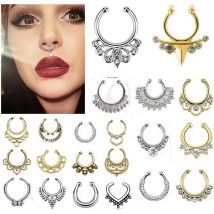 Indian Crystal Snag In The Nose For Women Fashion Clip Hoop Stud Female Body Jewelry Wedding Party Friends Gift