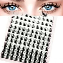 Fairy Lash Clusters 8-16mm Manga Eyelash Clusters D Curl - WideSpan DIY Eyelash Extensions Wet-Look Spiky Anime Lashes Individua