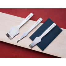 Upgrade Version French Flat Pricking Iron Leathercraft Stitching Lacing Chisel Set 2.7mm -4.5mm by KemovanCraft