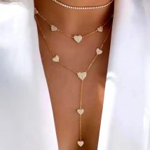 2025 New High Quality Micro Pave White CZ Heart Charm Link Chain Necklace Minimal Delicate Lover Girlfriend Fashion Jewelry