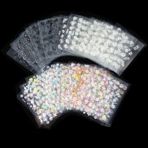 1 set NO.71(C10-C20-R1)Nail Art 3D flower Sticker Translucent flowers self-adhesive Nail sticker (50different sticker)