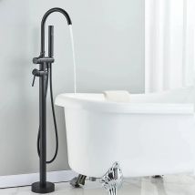 Floor Free Standing Faucet Mixer Single Handle Hot Cold Water Mixer with 360 Rotation Spout with Handshower For Bathtub Shower