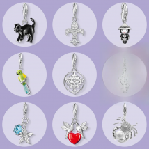 Black Cat Fleur-de-lis Lily Doll Parrot Tree Starfish Love Birds Crab Charm Pendant,2019 Summer Jewelry 925 Sterling Silver Gift