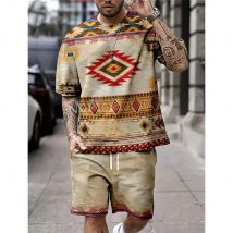 Summer Men Set Fashion 2-piece Set 3D Print Men T-Shirt Shorts Pants Suit Casual Tracksuit Oversized Clothes Vintage Sports Sets