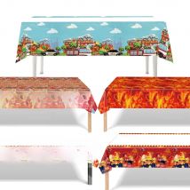 Fire Protection Theme Disposable Tablecloth Table Cover Children Firefighter Fireman Birthday Party Decoration Supplies Gifts