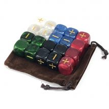 Fate Dice with Bag 20pcs for Board Game  "+,-"Gold Ink Tabletop Game,Desk Game