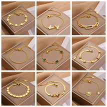 MEYRROYU 316 Stainless Steel Gold Color Love Charm Multilayer Bracelets & Bangles for Women Femme Wedding New pulseras mujer