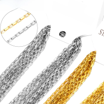 LUXUKISSKIDS Long Box Chains Stainless Steel 316L 10pcs/lot 2mm DIY Wholesale Industry Oblong Welding Checkered No Fade Jewelry