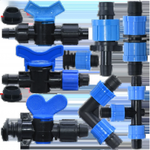 16mm 5/8" Drip Irrigation Tape Shut-Off Valve End Plug Connector Thread Lock Garden Watering System Greenyhouse to PVC Hard Pipe