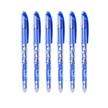 6Pcs/Set Erasable Pen 0.5mm Washable Handle Blue Black Ink Writing Gel Pens for School Office Stationery Supplies Exam Spare