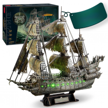 CubicFun 3D Puzzles Ship from PL/US/RU LED Flying Dutchman Pirate Ship Model Queen Anne Revenge Sailboat Titanic Ship Jigsaw