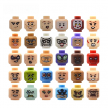 10 Brick-Head Heads Face for Custom Figures MOC Building Blocks Toys Construction Toy for Children
