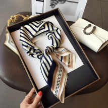 Elegant Nordic Style All Seasons Scarf Faux Silk Large Square Shawl Simple Chic Decorative Wrap For Teens