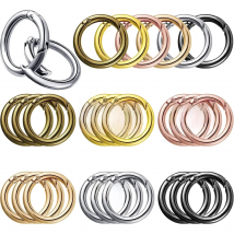 5pcs Metal O Ring Keyring Spring Buckles DIY Jewelry Openable Round Carabiner Keychain Clasp Bag Clips Snap Hook