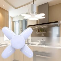 E27 4 Leaf Bulb Collapsible LED Light Warm White Light Pendant AC 220V Suitable for Storage Garage Kitchen Bedroom Lighting