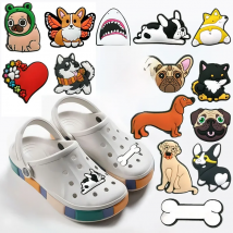1pcs Dog Bulldog Corgi PVC Shoe Charm for Clog Shoe Original Ornaments Sneakers Accessories Decorations Kids Gift Wholesale