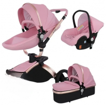 New High Quality baby stoller 3 /2 in 1 Baby Pram High Landscape Fold PU leather kinderwagen baby Carriage car Newborn pushchair
