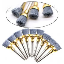 10Pcs Dental Polishing Brush Silicon carbide Material Latch Flat Bowl Teeth Polisher Prophy Brushes for Contra Angle Handpiece