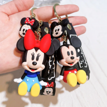 Anime Disney Keychain Cartoon Mickey Mouse Minnie Cute Doll Kawaii Keyring Mickey Keychain Ornament