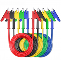 PEAKELECT P1024 Dual Alligator Clip Test Lead  Wire Heavy Duty Crocodile Clips 15cm Opening Diameter HVAC Cable 1000V/15A