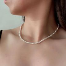 Elegant 4mm Shell Pearl Necklace 40-60cm Size 925 Sterling Silver Tail Chain for Women Classic Jewelry Brilliant Light