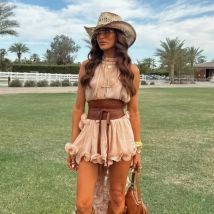 Chic Ruffles Hem Top Skirt Sets Two Pieces Vintage Sweet Sleeveless Lace Up Crop Tops Low Waist Skirt 2025 New Lady Clothes Sets