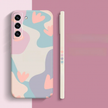 Cartoon Flowers Square Silicone Case For Samsung Galaxy A16 A56 A35 A55 A34 A54 A33 A53 S25 S24 S23 S22 Ultra Plus S21 FE Cover