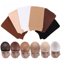 Nunify Nude Mesh Net Wig Caps With Closed End For Wigs 2Pcs/Pack Free Size Stocking Cap Red Coffee Black Begie Brown 6 Colors