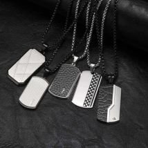 Stylish Dogtags Necklace for Men Boy,Waterproof Stainless Steel Pendant Necklaces,Birthday Anniversary Jewelry Gift