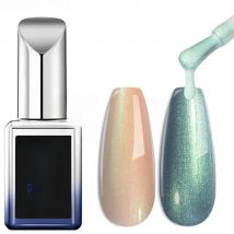 KODIES GEL Pearlescent Top Coat Gel Nail Polish 2 IN 1 Semi Permanent UV Glitter Aurora Gel Finish Topcoat No Wipe Manicure Nail