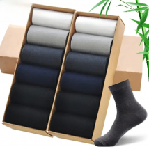 10Pairs/Lot Men Bamboo Socks Brand Comfortable Breathable Casual Business Men's Crew Socks High Quality Guarantee Sox Male Gift