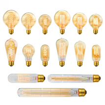 Retro Edison Light Bulb E27 220V 40W A19 A60 T10 T45 T185 ST64 G80 G95 Filament Vintage Ampoule Incandescent Bulb Edison Lamp