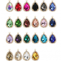 10Pcs Crystal Rhinestone Water Drop Shape Charms Pendant Connectors for DIY Earrings Necklace Pendant Jewelry Making Accessories