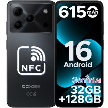 Smartfon DOOGEE Note56 Pro 32GB+128GB Android 16 Bateria 6150mAh Ekran 6.56'' 90Hz 13MP+8MP Widevine L1 NFC Telefon komórkowy