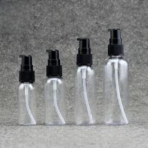 30ml 50ml 60ml 100ml Plastic Pump Spray Bottle Cosmetic Cream Shampoo Lotion Refillable Press Bottles Black White Pumper Lid