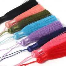 10pcs 8cm Polyester Silk Tassel Necklace Brush Pendant Earring Charm Satin Handmade Craft Accessories for Jewelry Making DIY