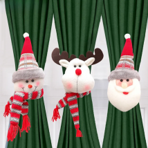 Christmas Curtain Buckle Tieback Santa Snowman El Curtain Tiebacks Holdback Fastener Buckle Clamp Window Decoration Ornaments