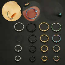 16g 6/8/10/12mm Surgical Stainless Steel Ball Hinged Segment Clicker Hoop Septum Ring Nose Rings Earrings Body Piercing Jewelry