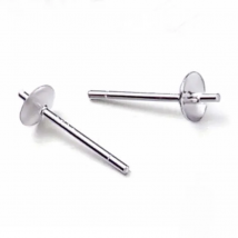 6pcs Real Pure Solid 925 Sterling Silver Earring Studs Needle Post Bow Head Pad Pins Settings DIY Jewelry Making