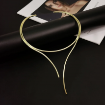 Minimalism Style Metal Torques Necklaces For Women Punk Alloy Choker Collar Statement Necklace Party Dress Fashion Jewelry 2023