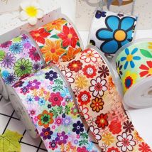 DIY Cartoon Flower Printed Grosgrain Ribbon For Craft Supplies Sewing Accessories 5 Yards, Planar Resins Mold 10 Pieces. 51662