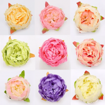 10pcs High Simulation Core Peony Flower Head Silk Flower DIY Wedding Flower Wall Background Decoration Silk Rose