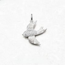 Pendant Swallow Pave New Glam 925 Sterling Silver Jewelry Europe Style Fashion Accessorie Gift For  Soul Woman