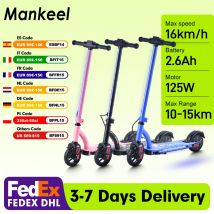 Mankeel E6 Pro-patinete plegable para niños, Motor de 125W, 24V, 2,6Ah, luces coloridas, pantalla LED, patinete eléctrico ligero de 6"