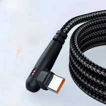 NNBILI 120W USB To Type-C Cable 90 Degree Elbow Mobile Phone Fast Charging For Huawei Mate 60 Xiaomi Samsung Charger Data Wire