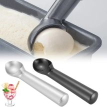 1Pc Lightweight Ice Cream Scoop Professional Black Silver Dishwasher Safe Cookie Scooper 7 Inch Non-Stick Ice-Cream Spade