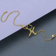 Kinitial Stainless Steel Stethoscope Heartbeat Bracelets for Women Love Heart Charms Cardiogram Medical Nurse Doctor Wrist Gifts