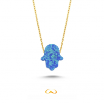 Stainless Steel Chain Opal Hamsa Hand Necklace Women Men Jewish Jewelry Colar Masculino Chain Fatima Hand Necklace Acrylic