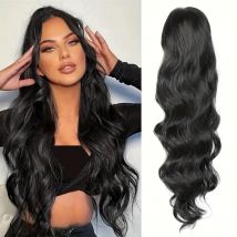 Klauen clip Pferdes chwanz Echthaar verlängerung 10 bis 30 Zoll Körper welle Echt haars pange in Pferdes chwänzen natürliche schwarze Haar verlängerungen